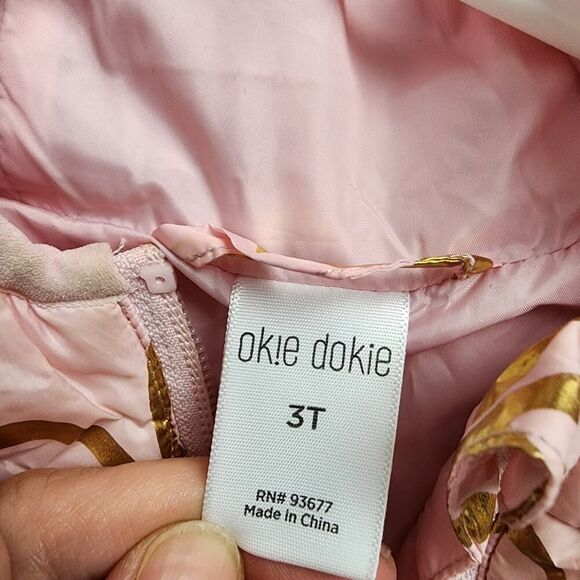 Okie Dokie Puffer Coat Pink Hearts Size 3T - Picture 3 of 7